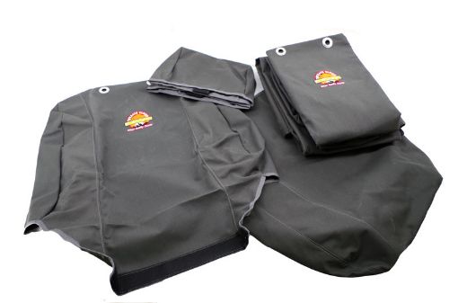 TT SEAT Cover SET Canvas GREY 2 X FRT Buckets 1 X REAR Bench – Toyota Land Cruiser 70 Series