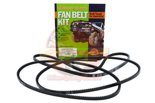 FAN BELT KIT Machine Matched FAN Belts suits WITH A/C – Toyota Land Cruiser 80 Series