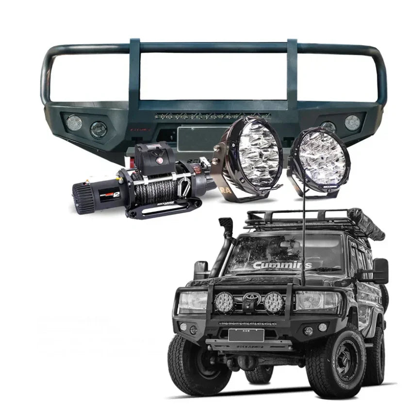 Rockarmor Gt Hoop Steel Bullbar Combo Package - Toyota Land Cruiser 79 03/2007 - 11/2023 (Full Bar Replacement)